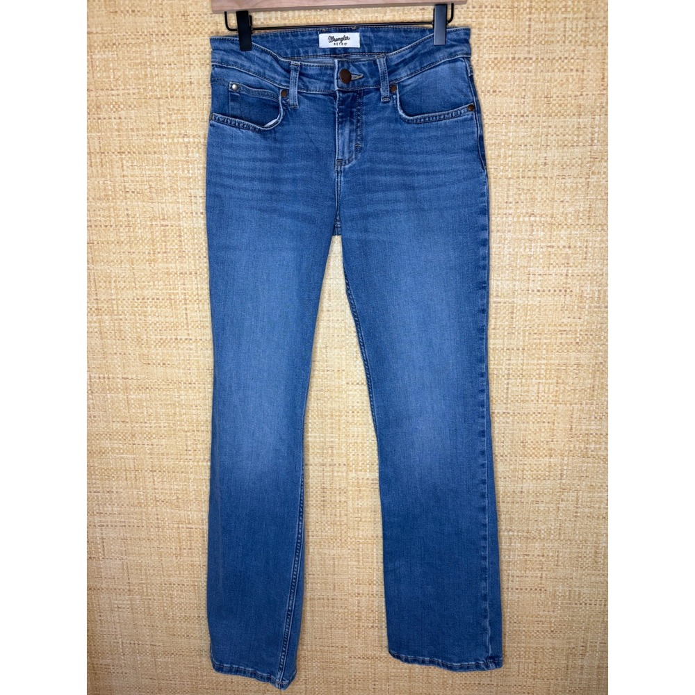 Wrangler Retro Womens Mid Rise Bootcut Jeans Medium Wash Blue Size 27x32